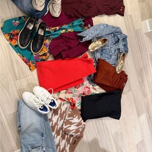 Colorful Clothing and Footwear bundle.
